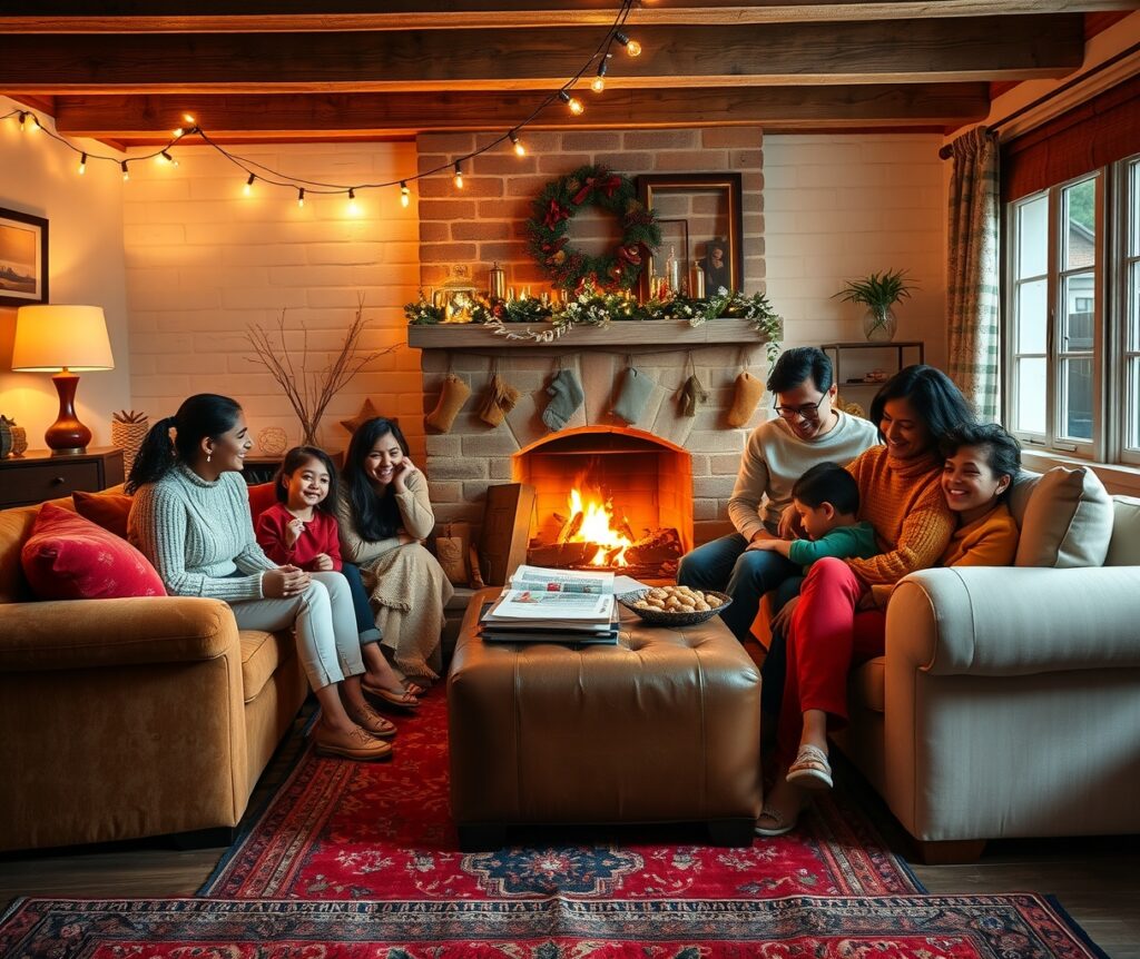 A Warm Family Gathering In A Cozy Living Room – free AI stock image