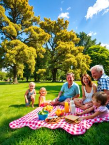 A Warm Family Gathering in the Park – free AI stock image