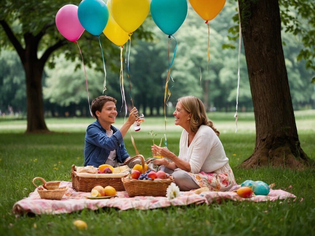 A Warm Family Gathering in the Park – free AI stock image