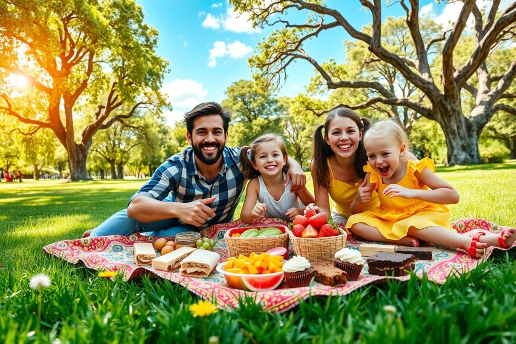 A Warm Family Picnic in the Park – free AI stock image