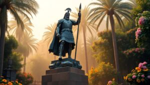 Warrior in Ancient Bronze Glory – free AI stock image