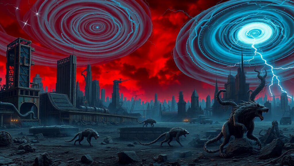 Wasteland Echoes of Civilization – free AI stock image