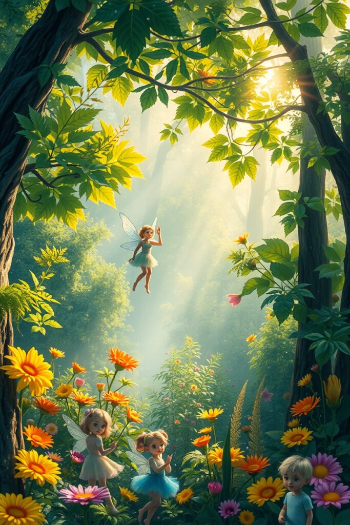 Whimsical Animated Characters in a Forest – free AI stock image
