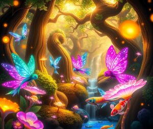 Whimsical Animated Forest Adventure – free AI stock image