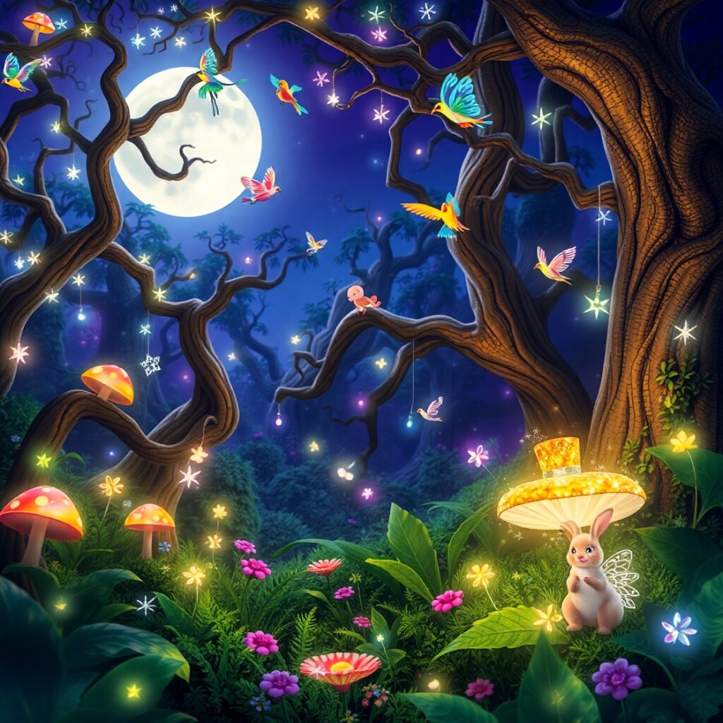 Whimsical Animated Forest Creatures – free AI stock image