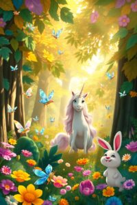Whimsical Animated Forest Creatures – free AI stock image