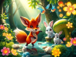 Whimsical Animated Forest Creatures – free AI stock image