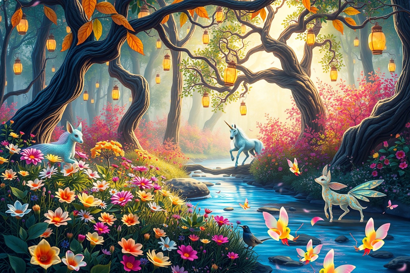 Whimsical Animated Forest Creatures Dance – free AI stock image