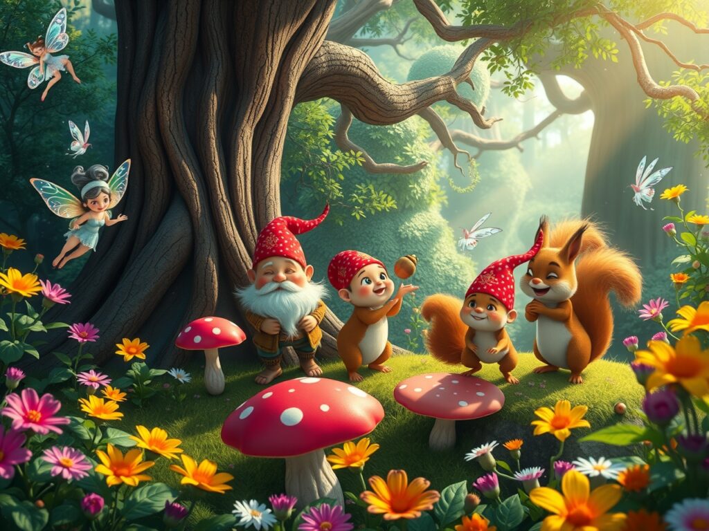 Whimsical Animated Forest Creatures in Motion – free AI stock image