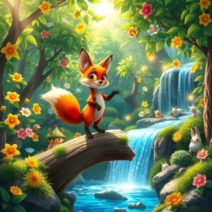 Whimsical Animated Forest Fantasy – free AI stock image