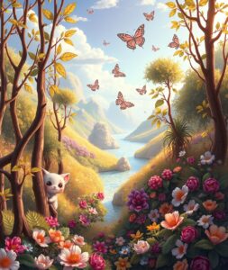 Whimsical Animated Forest Scene – free AI stock image