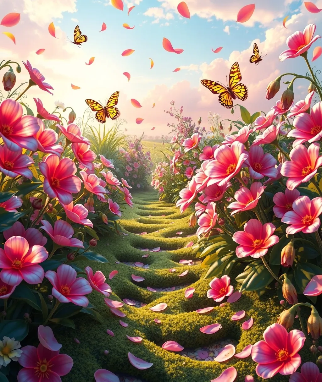 Whimsical Animated Garden of Flowers