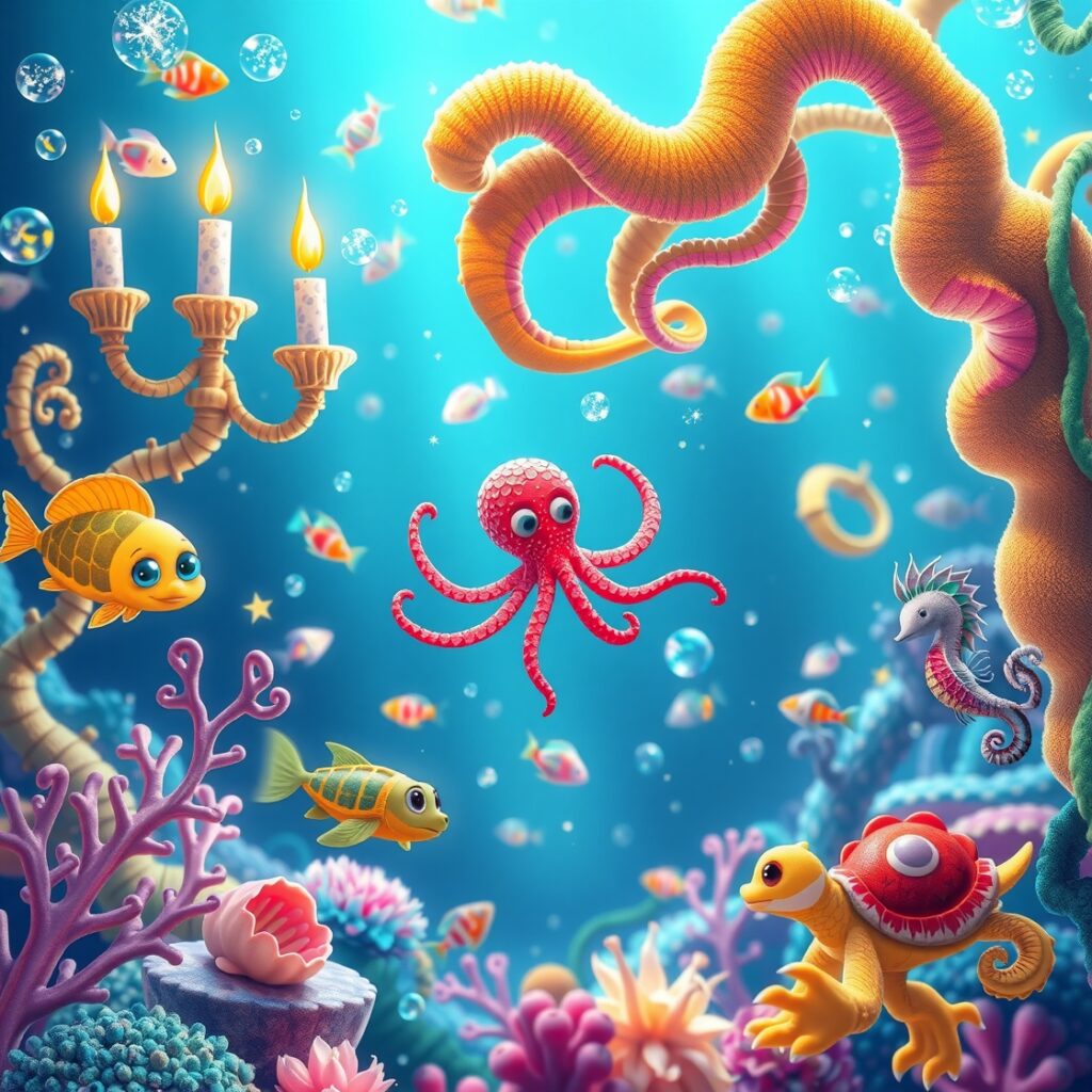 Whimsical Animated Underwater Adventure – free AI stock image