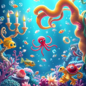 Whimsical Animated Underwater Adventure – free AI stock image