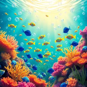 Whimsical Animated Underwater Scene – free AI stock image