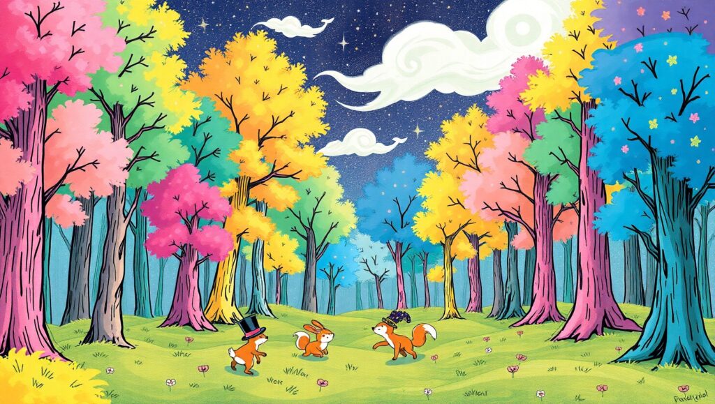 Whimsical Candy Forest Adventure – free AI stock image