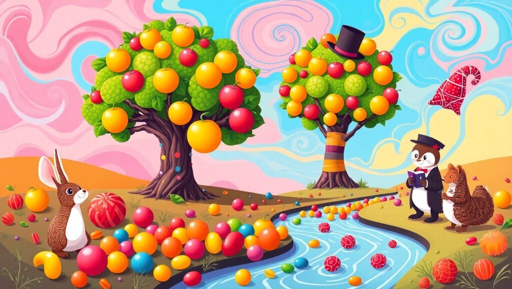 Whimsical Candyland Adventure – free AI stock image