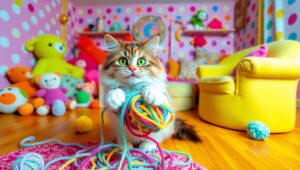 Whimsical Cat in Pixel – free AI stock image