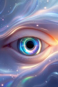 Whimsical Cat’s Eye Crystal Reflection – free AI stock image