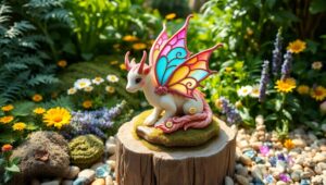 Whimsical Clay Creature in Garden – free AI stock image