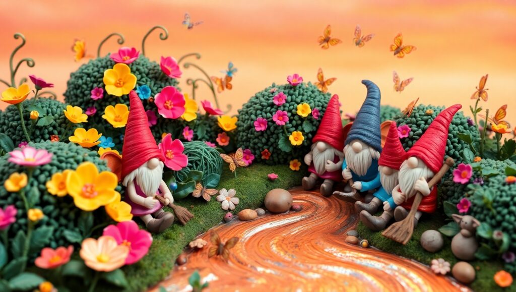 Whimsical Clay Garden Adventure – free AI stock image