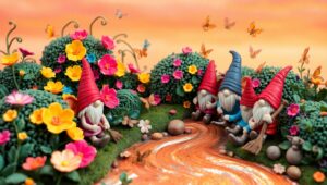 Whimsical Clay Garden Adventure – free AI stock image