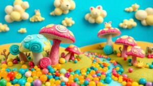 Whimsical Clay Landscape Adventure – free AI stock image