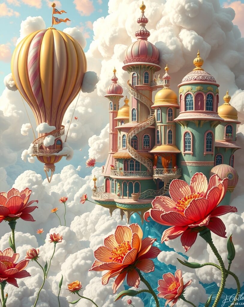 Whimsical Dreams in a Floating City – free AI stock image