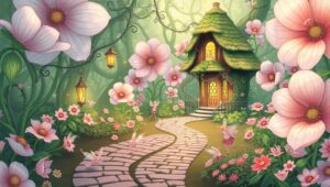 Whimsical Fairy Garden Adventure – free AI stock image