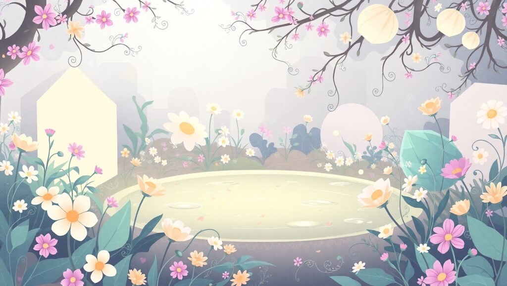 Whimsical Flat Design Garden – free AI stock image