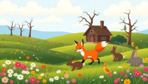 Whimsical Flat Landscape Design – free AI stock image