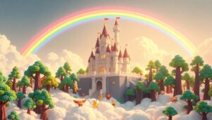 Whimsical Floating Castle Adventure – free AI stock image