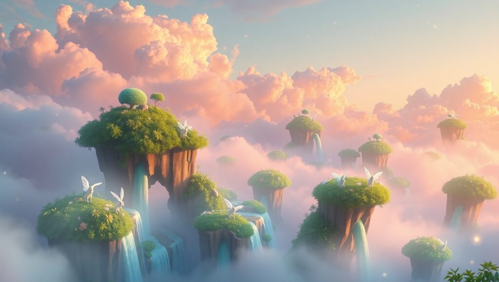 Whimsical Floating Island Dreams – free AI stock image