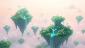 Whimsical Floating Islands Dreamscape – free AI stock image