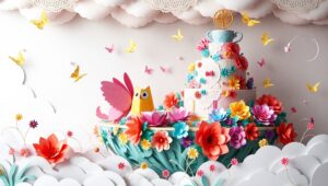 Whimsical Floating Tea Party – free AI stock image