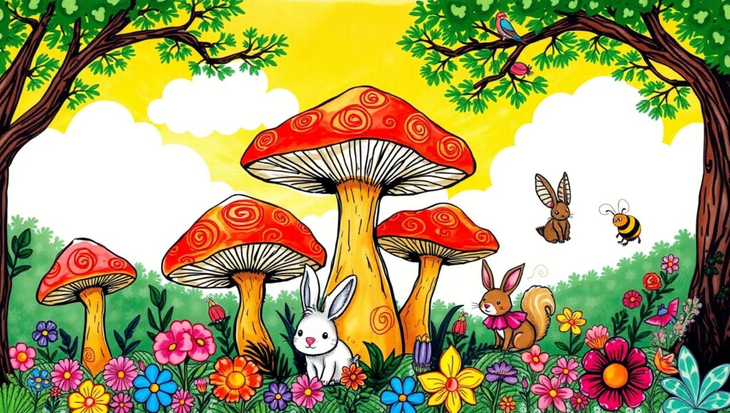 Whimsical Forest Adventure – free AI stock image