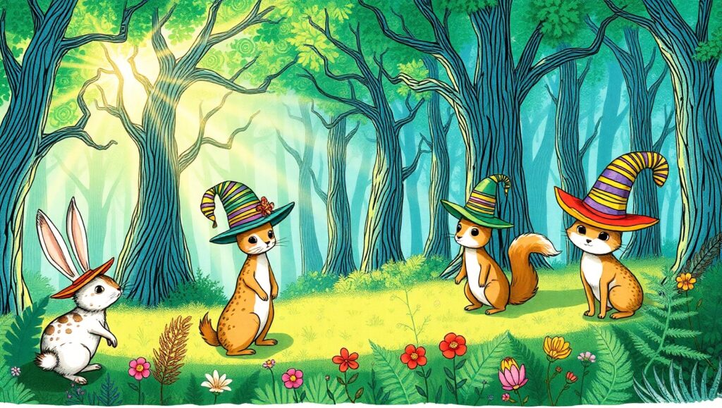 Whimsical Forest Adventure – free AI stock image