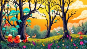 Whimsical Forest Adventure – free AI stock image