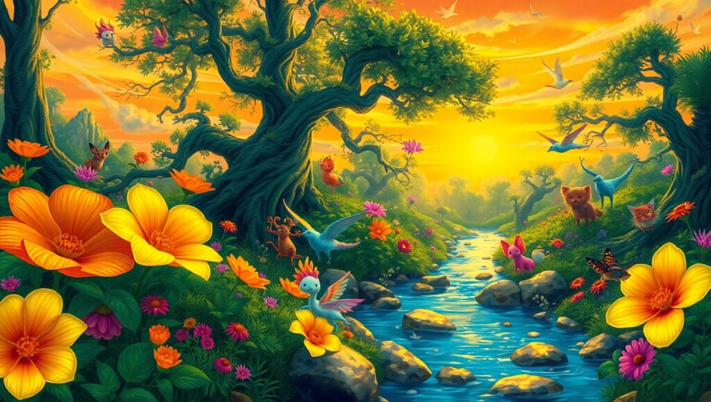 Whimsical Forest Creatures – free AI stock image