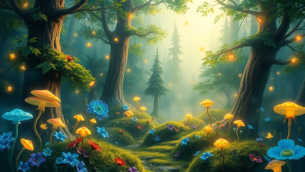 Whimsical Forest Creatures – free AI stock image