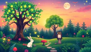 Whimsical Forest Creatures in Vectors 9Nj – free AI stock image