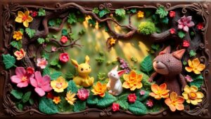 Whimsical Forest in Clay – free AI stock image