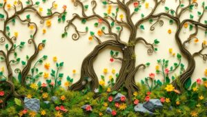 Whimsical Forest in Papercraft Style – free AI stock image
