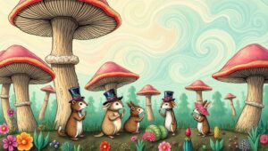 Whimsical Forest of Talking Animals – free AI stock image