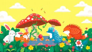 Whimsical Forest Picnic Adventure – free AI stock image