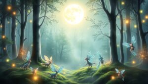 Whimsical Forest Under Moonlight – free AI stock image