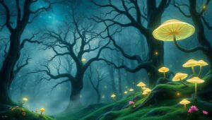 Whimsical Forest Under Starry – free AI stock image