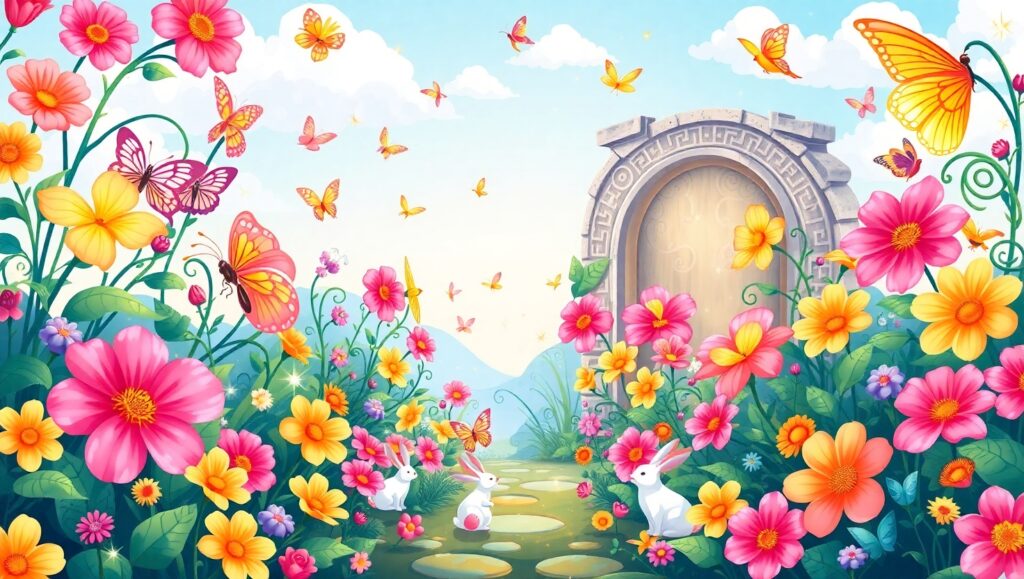 Whimsical Garden Adventure – free AI stock image