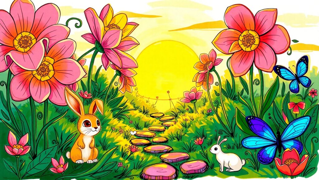 Whimsical Garden Dreamscape – free AI stock image