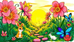Whimsical Garden Dreamscape – free AI stock image